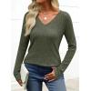 imageANRABESS Womens Long Sleeve Shirts V Neck Lightweight Sweater Tops 2025 Fall Dressy Casual Work Tunic BlouseDeep Green