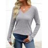 imageANRABESS Womens Long Sleeve Shirts V Neck Lightweight Sweater Tops 2025 Fall Dressy Casual Work Tunic BlouseGrey