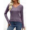 imageANRABESS Womens Long Sleeve Shirts V Neck Lightweight Sweater Tops 2025 Fall Dressy Casual Work Tunic BlousePurple
