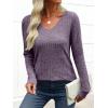 imageANRABESS Womens Long Sleeve Shirts V Neck Lightweight Sweater Tops 2025 Fall Dressy Casual Work Tunic BlousePurple