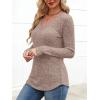 imageANRABESS Womens Long Sleeve Shirts V Neck Lightweight Sweater Tops 2025 Fall Dressy Casual Work Tunic BlouseTan