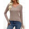 imageANRABESS Womens Long Sleeve Shirts V Neck Lightweight Sweater Tops 2025 Fall Dressy Casual Work Tunic BlouseTan
