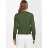 imageANRABESS Womens Long Sleeve Sweaters Cropped Crew Neck Business Casual Light Weight Sweater Tops Fall Fashion Clothes 2025Army Green