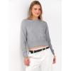 imageANRABESS Womens Long Sleeve Sweaters Cropped Crew Neck Business Casual Light Weight Sweater Tops Fall Fashion Clothes 2025Grey