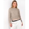imageANRABESS Womens Long Sleeve Sweaters Cropped Crew Neck Business Casual Light Weight Sweater Tops Fall Fashion Clothes 2025Tan