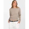 imageANRABESS Womens Long Sleeve Sweaters Cropped Crew Neck Business Casual Light Weight Sweater Tops Fall Fashion Clothes 2025Tan