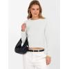 imageANRABESS Womens Long Sleeve Sweaters Cropped Crew Neck Business Casual Light Weight Sweater Tops Fall Fashion Clothes 2025White