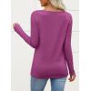 imageANRABESS Womens Long Sleeve Tops Asymmetrical Buttons Neck Tunic Shirts Dressy Casual Blouse 2025 Fall OutfitsFuchsia