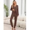 imageANRABESS Womens Lounge Set 2025 Fall 2 Piece Outfit Long Sleeve Pajamas Sets Henley Top ampamp Pants Loungewear ClothingBrown