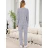 imageANRABESS Womens Lounge Set 2025 Fall 2 Piece Outfit Long Sleeve Pajamas Sets Henley Top ampamp Pants Loungewear ClothingGrey