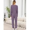 imageANRABESS Womens Lounge Set 2025 Fall 2 Piece Outfit Long Sleeve Pajamas Sets Henley Top ampamp Pants Loungewear ClothingPurple