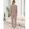 imageANRABESS Womens Lounge Set 2025 Fall 2 Piece Outfit Long Sleeve Pajamas Sets Henley Top ampamp Pants Loungewear ClothingTan