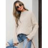 imageANRABESS Womens Mock Turtle Neck Sweaters Cable Knit Long Sleeve 2025 Fall Winter Tunic SweaterBeige