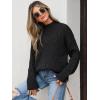 imageANRABESS Womens Mock Turtle Neck Sweaters Cable Knit Long Sleeve 2025 Fall Winter Tunic SweaterBlack