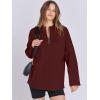 imageANRABESS Womens Oversized Hoodie Quarter Zip Sweatshirts 2025 Fall Winter Tunic Pullover Top Trendy Teen Girls Preppy ClothesBurgundy