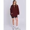 imageANRABESS Womens Oversized Hoodie Quarter Zip Sweatshirts 2025 Fall Winter Tunic Pullover Top Trendy Teen Girls Preppy ClothesBurgundy