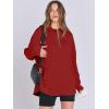 imageANRABESS Womens Oversized Hoodie Quarter Zip Sweatshirts 2025 Fall Winter Tunic Pullover Top Trendy Teen Girls Preppy ClothesRed