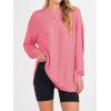 imageANRABESS Womens Oversized Long Sleeve Shirts Ribbed Knit Tunic Tops Side Spilt Casual 2025 Fall OutfitsCoral Pink