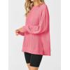 imageANRABESS Womens Oversized Long Sleeve Shirts Ribbed Knit Tunic Tops Side Spilt Casual 2025 Fall OutfitsCoral Pink