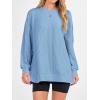 imageANRABESS Womens Oversized Long Sleeve Shirts Ribbed Knit Tunic Tops Side Spilt Casual 2025 Fall OutfitsLight Blue