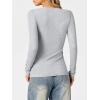 imageANRABESS Womens Ribbed Long Sleeve Tops Slim Fitted Dressy Shirts Basic Tee Tshirts 2025 Fall Fasion Outfits with ButtonsBright Grey