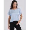 imageANRABESS Womens Summer Dressy Casual Short Sleeve Shirts Crewneck Satin 2025 Business Office Work Blouse TopsLight Blue
