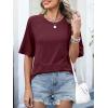 imageANRABESS Womens Tops Crewneck Half Sleeve Loose Fit T Shirts Solid Cute Flowy Shirts Summer Casual Tees 2025 Trendy OutfitsDeep Red
