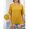 imageANRABESS Womens Tops Crewneck Half Sleeve Loose Fit T Shirts Solid Cute Flowy Shirts Summer Casual Tees 2025 Trendy OutfitsYellow