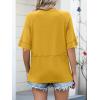imageANRABESS Womens Tops Crewneck Half Sleeve Loose Fit T Shirts Solid Cute Flowy Shirts Summer Casual Tees 2025 Trendy OutfitsYellow