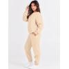 imageANRABESS Womens Two Piece Outfits Sweatsuit Lounge Set Long Sleeve Crewneck Sweatshirt Jogger Pants Tracksuit 2025 Fall SetsBeige