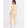 imageANRABESS Womens Two Piece Outfits Sweatsuit Lounge Set Long Sleeve Crewneck Sweatshirt Jogger Pants Tracksuit 2025 Fall SetsBeige