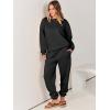 imageANRABESS Womens Two Piece Outfits Sweatsuit Lounge Set Long Sleeve Crewneck Sweatshirt Jogger Pants Tracksuit 2025 Fall SetsBlack
