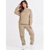 imageANRABESS Womens Two Piece Outfits Sweatsuit Lounge Set Long Sleeve Crewneck Sweatshirt Jogger Pants Tracksuit 2025 Fall SetsBrown