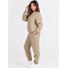 imageANRABESS Womens Two Piece Outfits Sweatsuit Lounge Set Long Sleeve Crewneck Sweatshirt Jogger Pants Tracksuit 2025 Fall SetsBrown