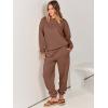 imageANRABESS Womens Two Piece Outfits Sweatsuit Lounge Set Long Sleeve Crewneck Sweatshirt Jogger Pants Tracksuit 2025 Fall SetsCoffee