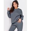 imageANRABESS Womens Two Piece Outfits Sweatsuit Lounge Set Long Sleeve Crewneck Sweatshirt Jogger Pants Tracksuit 2025 Fall SetsDark Grey