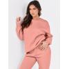imageANRABESS Womens Two Piece Outfits Sweatsuit Lounge Set Long Sleeve Crewneck Sweatshirt Jogger Pants Tracksuit 2025 Fall SetsDark Pink
