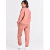 imageANRABESS Womens Two Piece Outfits Sweatsuit Lounge Set Long Sleeve Crewneck Sweatshirt Jogger Pants Tracksuit 2025 Fall SetsDark Pink