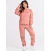 imageANRABESS Womens Two Piece Outfits Sweatsuit Lounge Set Long Sleeve Crewneck Sweatshirt Jogger Pants Tracksuit 2025 Fall SetsDark Pink