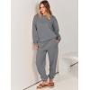 imageANRABESS Womens Two Piece Outfits Sweatsuit Lounge Set Long Sleeve Crewneck Sweatshirt Jogger Pants Tracksuit 2025 Fall SetsDeep Grey