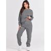 imageANRABESS Womens Two Piece Outfits Sweatsuit Lounge Set Long Sleeve Crewneck Sweatshirt Jogger Pants Tracksuit 2025 Fall SetsDeep Grey