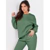 imageANRABESS Womens Two Piece Outfits Sweatsuit Lounge Set Long Sleeve Crewneck Sweatshirt Jogger Pants Tracksuit 2025 Fall SetsGreen