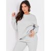 imageANRABESS Womens Two Piece Outfits Sweatsuit Lounge Set Long Sleeve Crewneck Sweatshirt Jogger Pants Tracksuit 2025 Fall SetsGrey