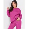 imageANRABESS Womens Two Piece Outfits Sweatsuit Lounge Set Long Sleeve Crewneck Sweatshirt Jogger Pants Tracksuit 2025 Fall SetsHot Pink