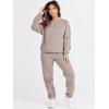 imageANRABESS Womens Two Piece Outfits Sweatsuit Lounge Set Long Sleeve Crewneck Sweatshirt Jogger Pants Tracksuit 2025 Fall SetsLight Khaki