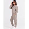 imageANRABESS Womens Two Piece Outfits Sweatsuit Lounge Set Long Sleeve Crewneck Sweatshirt Jogger Pants Tracksuit 2025 Fall SetsLight Khaki