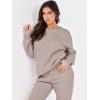 imageANRABESS Womens Two Piece Outfits Sweatsuit Lounge Set Long Sleeve Crewneck Sweatshirt Jogger Pants Tracksuit 2025 Fall SetsLight Khaki