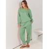 imageANRABESS Womens Two Piece Outfits Sweatsuit Lounge Set Long Sleeve Crewneck Sweatshirt Jogger Pants Tracksuit 2025 Fall SetsMint Green