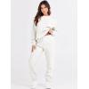 imageANRABESS Womens Two Piece Outfits Sweatsuit Lounge Set Long Sleeve Crewneck Sweatshirt Jogger Pants Tracksuit 2025 Fall SetsWhite