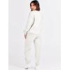 imageANRABESS Womens Two Piece Outfits Sweatsuit Lounge Set Long Sleeve Crewneck Sweatshirt Jogger Pants Tracksuit 2025 Fall SetsWhite